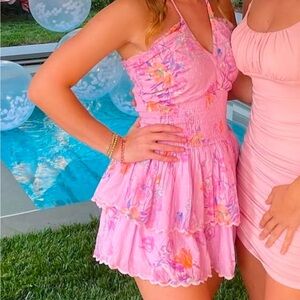 Love Shack Fancy floral mini dress